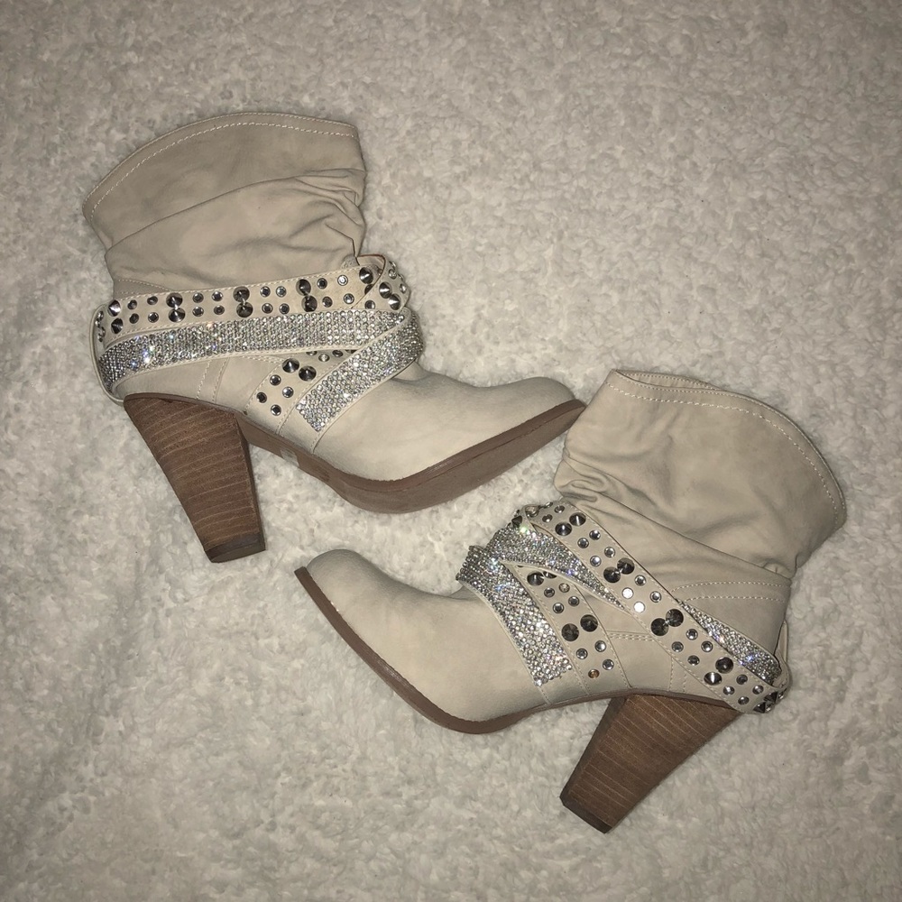 NEVER WORN • Not Rated Bling Bootie Heels